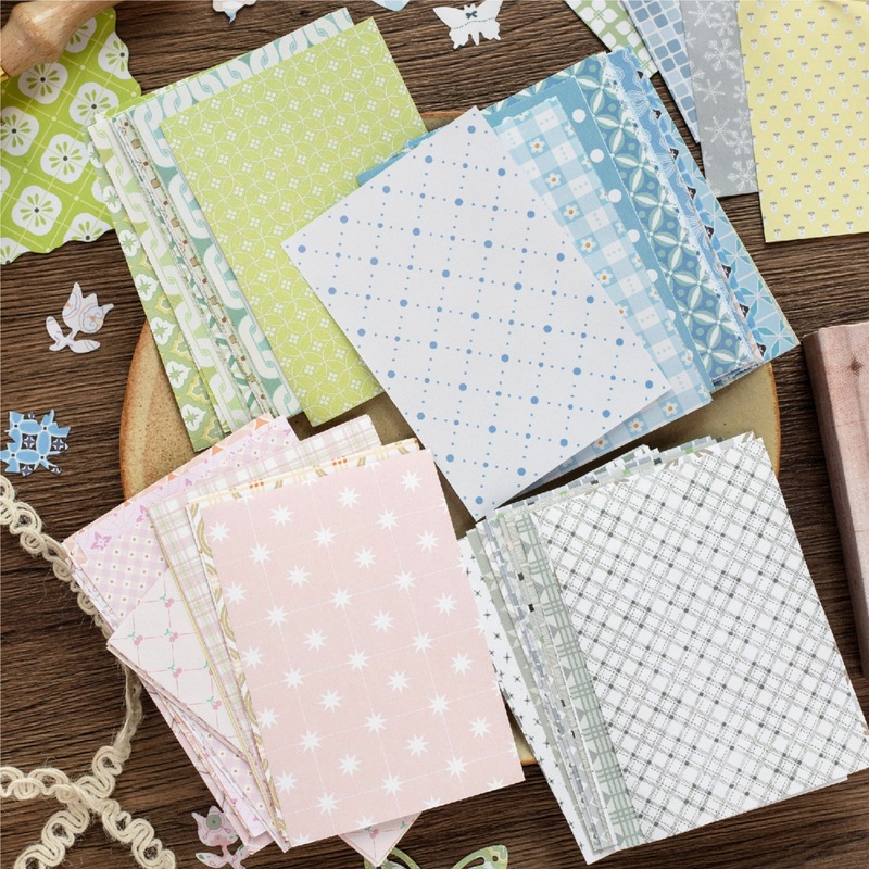 Vintage Junk Journal Scrapbooking Paper - 1팩/200매 빈티지 플로럴 플레이드 배경지 레트로