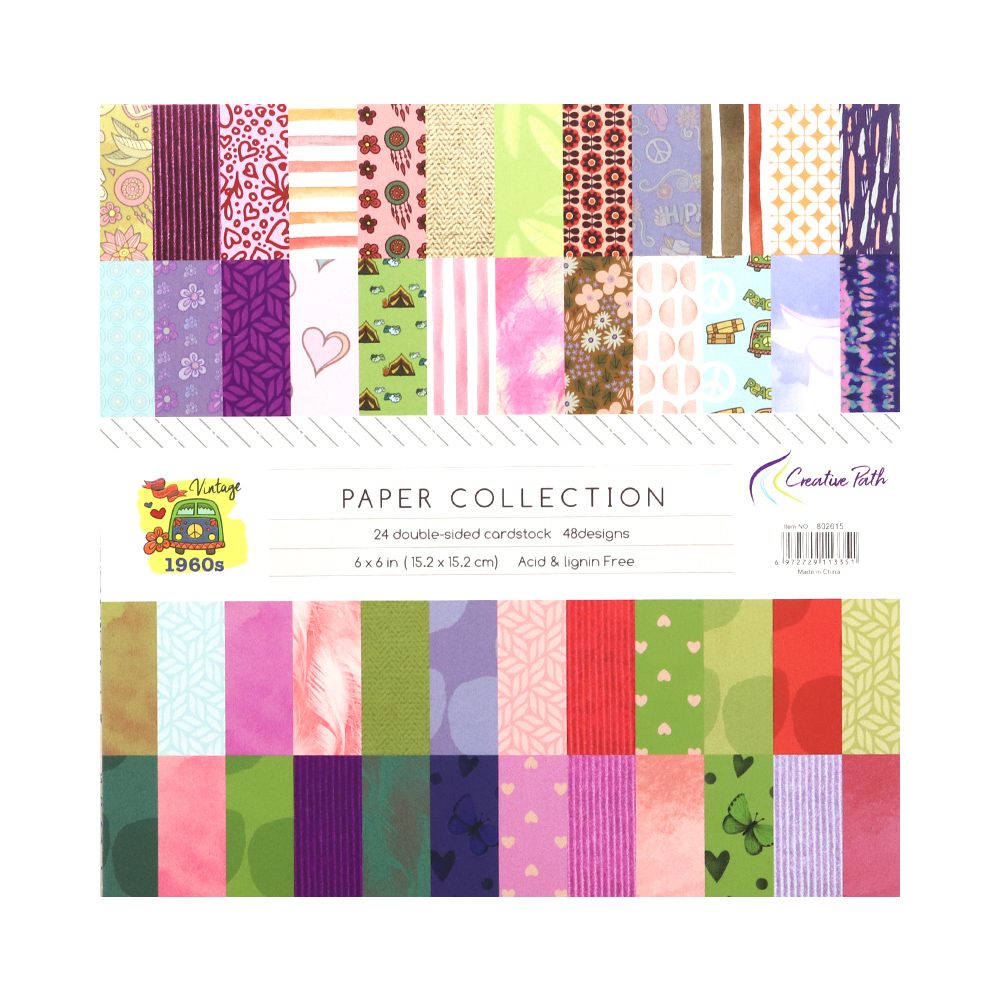크리에이티브 패스 1960년대 빈티지 꽃무늬 스크랩북  - Vintage Junk Journal Scrapbooking Paper 리뷰 및 가격