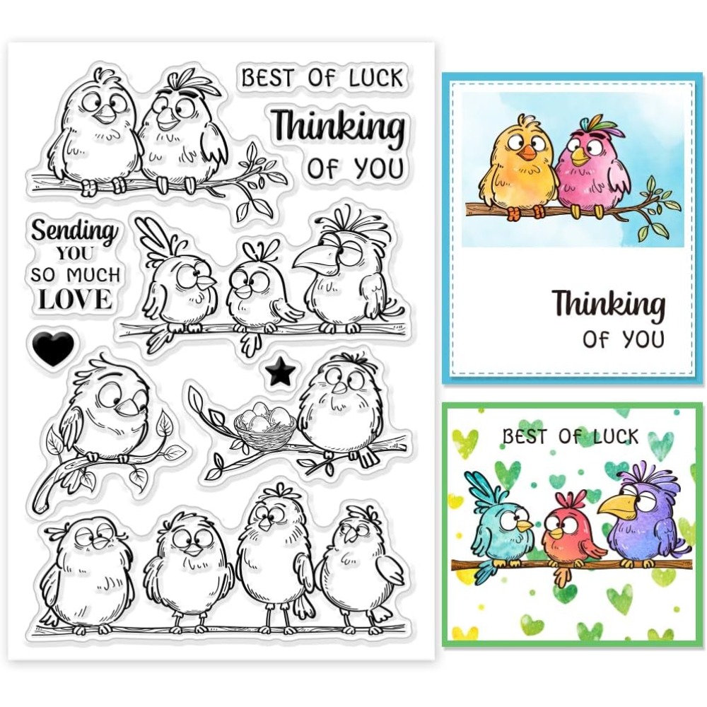 재미 있은 새 가지 클리어 스탬프 만화 동물 실리콘 스 - Clear Silicone Stamps For Card Making 리뷰 및 가격