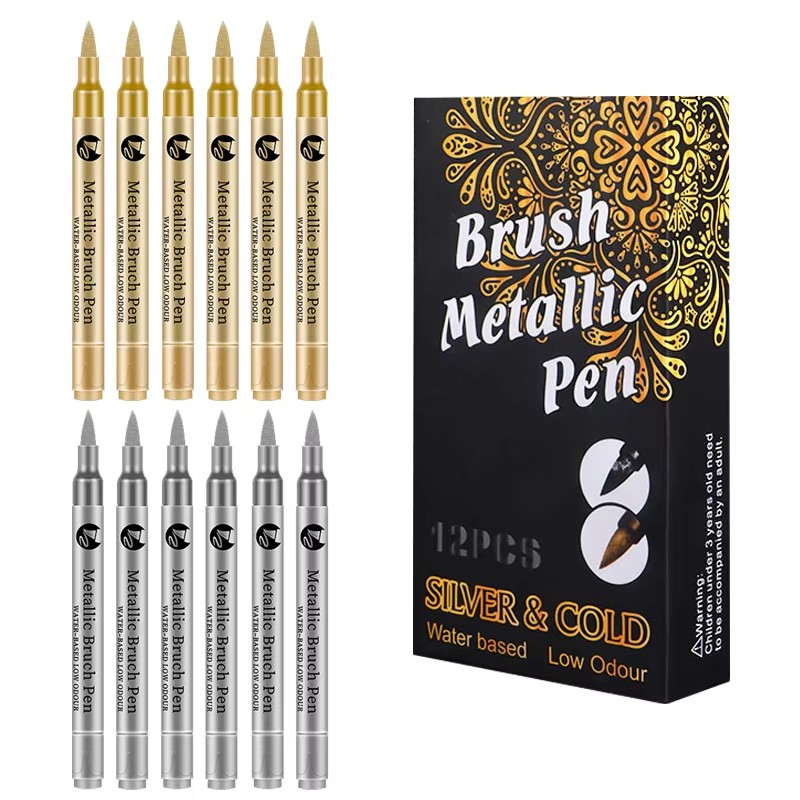 2-12 Pcs DIY 방수 페인트 마커 펜 금색과 은 - Painting Supplies 리뷰 및 가격