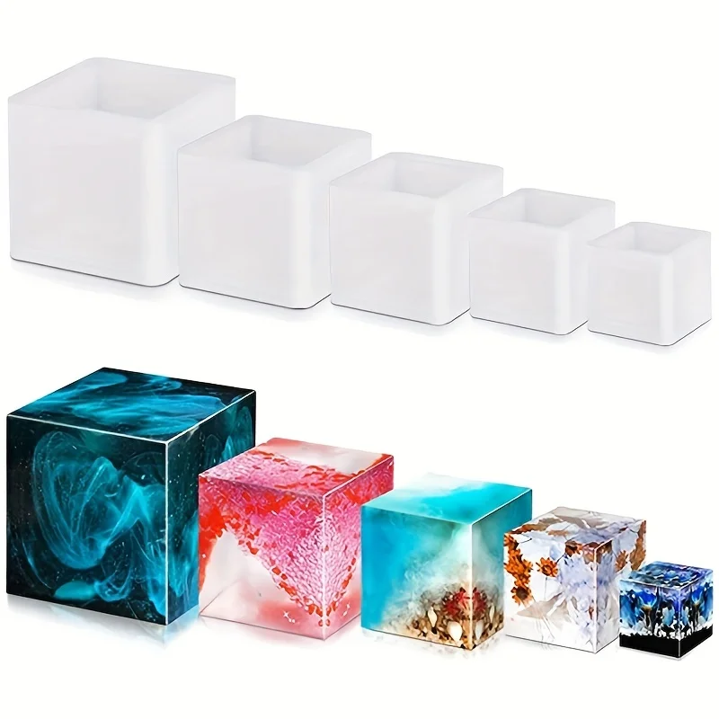 5 개 사각형 수지 금형 실리콘, 에폭시 수지 붓는 금 - Silicone Epoxy Resin Molds Set 리뷰 및 가격
