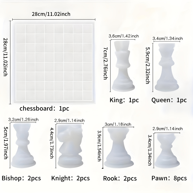11Chessboard16Resin 실리콘 몰드 세트, - Silicone Epoxy Resin Molds Set 리뷰 및 가격