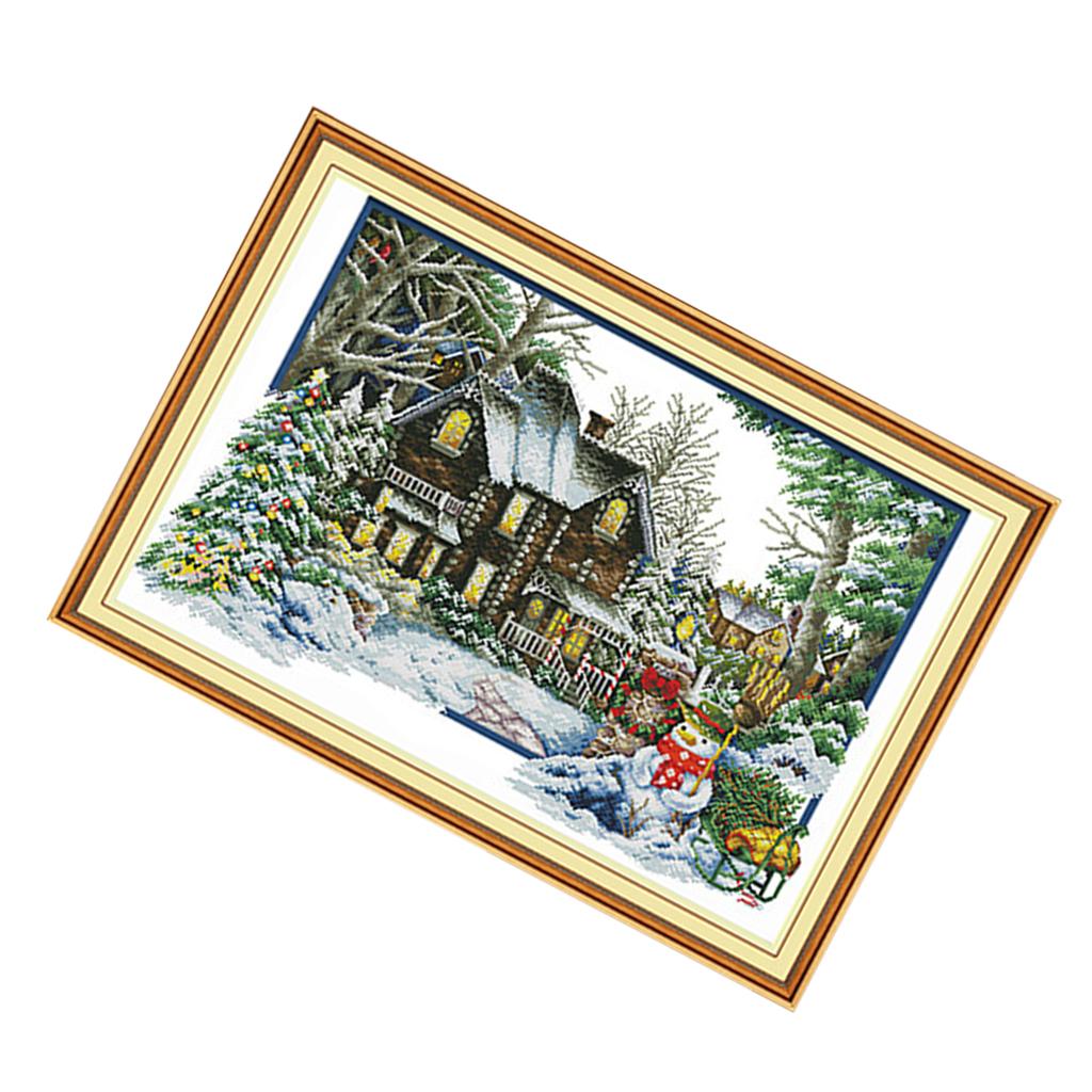 프리프린트된 겨울 패턴 자수 세트가 포함된 스탬프 크로 - Cross Stitch Stamped Kits Beginners 리뷰 및 가격